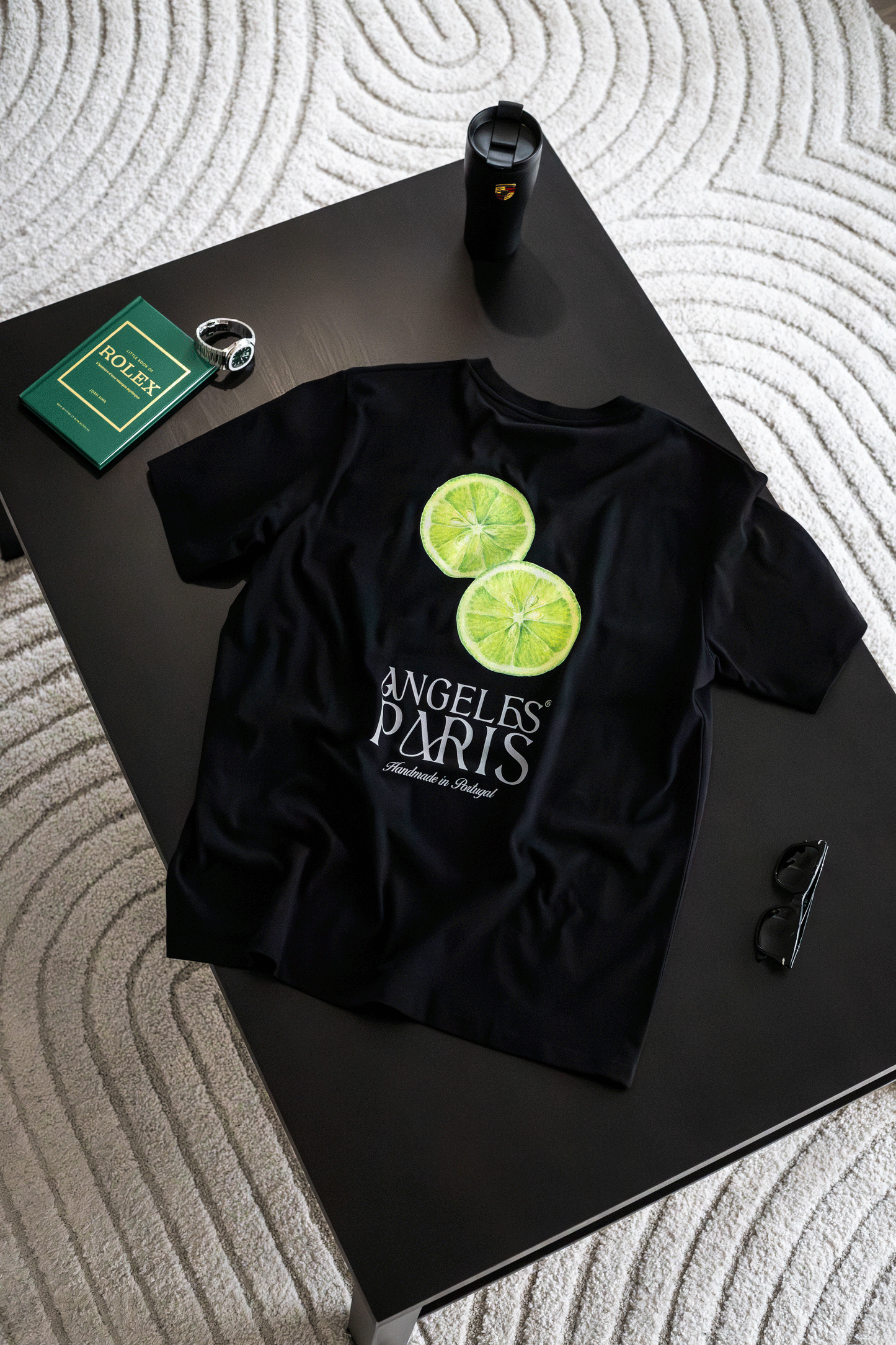 Lime - Black Tee